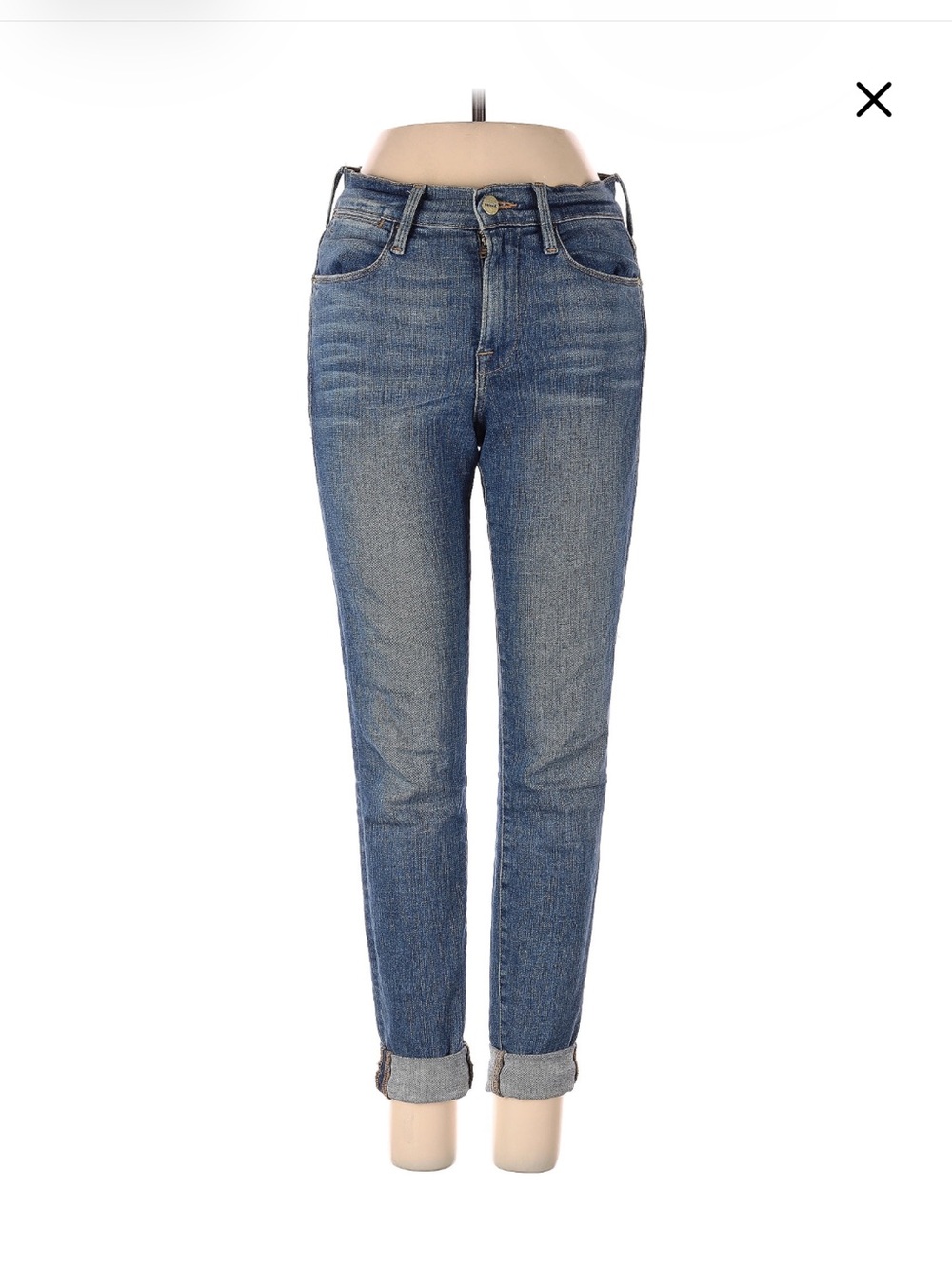 Frame Denim Le High Skinny Jeans in Medium Blue Wash - Picture 1 of 3